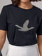Чорна футболка з птахом з бісеру | 6806099 | фото 4
