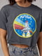 Темно-сіра укорочена футболка з принтом Nasa | 6806118 | фото 4