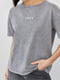 Сіра трикотажна футболка з вишитим написом Euphoria | 6806121 | фото 4