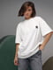 Бавовняна футболка молочного кольору з вишитим написом Ami Paris | 6806133 | фото 7