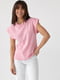 Однотонна рожева футболка з подовженим плечовим швом | 6806151 | фото 5