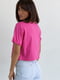 Укорочена рожева футболка з написом Pasadena | 6806182 | фото 2