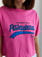 Укорочена рожева футболка з написом Pasadena | 6806182 | фото 4