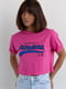 Укорочена рожева футболка з написом Pasadena | 6806182 | фото 5