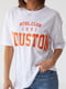 Біла трикотажна футболка з написом Houston Barley | 6806192 | фото 4