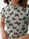 Топ-футболка із сітки смарагдового кольору з принтом | 6806202 | фото 4