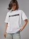 Біла трикотажна футболка з написом Jil Sander | 6806207