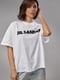 Біла трикотажна футболка з написом Jil Sander | 6806207 | фото 6