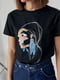 Чорна футболка, прикрашена принтом “Дівчина з сережкою” | 6806211 | фото 4