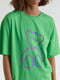 Зелена футболка з принтом ведмедика і написом Milano | 6806227 | фото 4