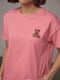 Рожева футболка з вишитим ведмедиком | 6806235 | фото 4