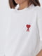 Трикотажна біла футболка з лаконічною вишивкою | 6806261 | фото 4