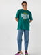 Зелена бавовняна футболка з принтом Brooklyn Barley | 6806269 | фото 3