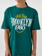 Зелена бавовняна футболка з принтом Brooklyn Barley | 6806269 | фото 4