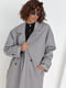 Двобортне пальто вільного крою сіре | 6806283 | фото 2