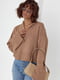 Укорочений светр з блискавкою на горловині світло - коричневий | 6806312 | фото 3