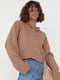 Укорочений светр з блискавкою на горловині світло - коричневий | 6806312 | фото 6