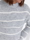 Світло-сірий трикотажний светр оверсайз в смужку | 6806317 | фото 3