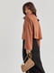 Однотонний светр з високою горловиною та розширеними рукавами світло-коричневий | 6806330 | фото 2