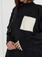 Чорний oversize светр з кишенею на грудях  | 6806343 | фото 2