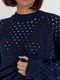 В'язаний светр у велику сітку темно - синій | 6806351 | фото 2