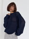 В'язаний светр у велику сітку темно - синій | 6806351 | фото 6
