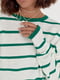 Зелений джемпер в смужку в стилі casual | 6806352 | фото 2
