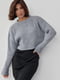 Короткий светр в широкий рубчик сірий | 6806424 | фото 6