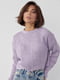 Укорочений светр в широкий рубчик фіолетовий | 6806426 | фото 3