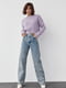 Укорочений светр в широкий рубчик фіолетовий | 6806426 | фото 4