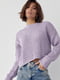 Укорочений светр в широкий рубчик фіолетовий | 6806426 | фото 5