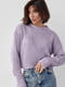 Укорочений светр в широкий рубчик фіолетовий | 6806426 | фото 6