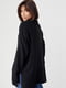 Чорний трикотажний светр oversize з розрізами з боків | 6806455 | фото 4
