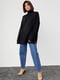 Чорний трикотажний светр oversize з розрізами з боків | 6806455 | фото 5