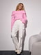 Фактурний светр з відкритими плечима рожевий | 6806485 | фото 3