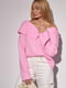 Фактурний светр з відкритими плечима рожевий | 6806485 | фото 5