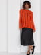 В'язаний светр з рваним декором помаранчевий | 6806486 | фото 2