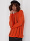 В'язаний светр з рваним декором помаранчевий | 6806486 | фото 5