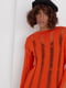 В'язаний светр з рваним декором помаранчевий | 6806486 | фото 6