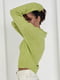 В'язаній светр-поло в стилі oversize салатовий | 6806494 | фото 2