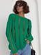 В'язаний светр з рваним декором зелений | 6806499 | фото 5