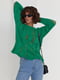 В'язаний светр з рваним декором зелений | 6806499 | фото 6