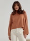 Однотонний коричневий светр з розширеними рукавами | 6806507
