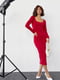 Силуетна червона сукня міді з квадратною горловиною | 6806613 | фото 8