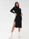 Облягаюча сукня з розпірками та краплеподібними вирізами чорна | 6806618 | фото 5