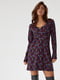 Коротка сукня з квітковим принтом фіолетова | 6806647 | фото 3