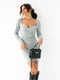 Коротка сукня по фігурі з оригінальним сірим ліфом | 6806652 | фото 2