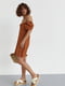 Сукня міні з рукавами-ліхтариками світло-коричнева | 6806667 | фото 2