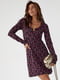 Коротка сукня з квітковим принтом фіолетова | 6806669 | фото 3