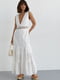 Довга біла сукня з прошви і мереживом на талії | 6806683 | фото 5